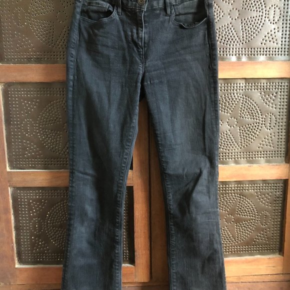 3X1 Unfinished Hem Crop Boot Jeans Black Tear 25 - Picture 5 of 6